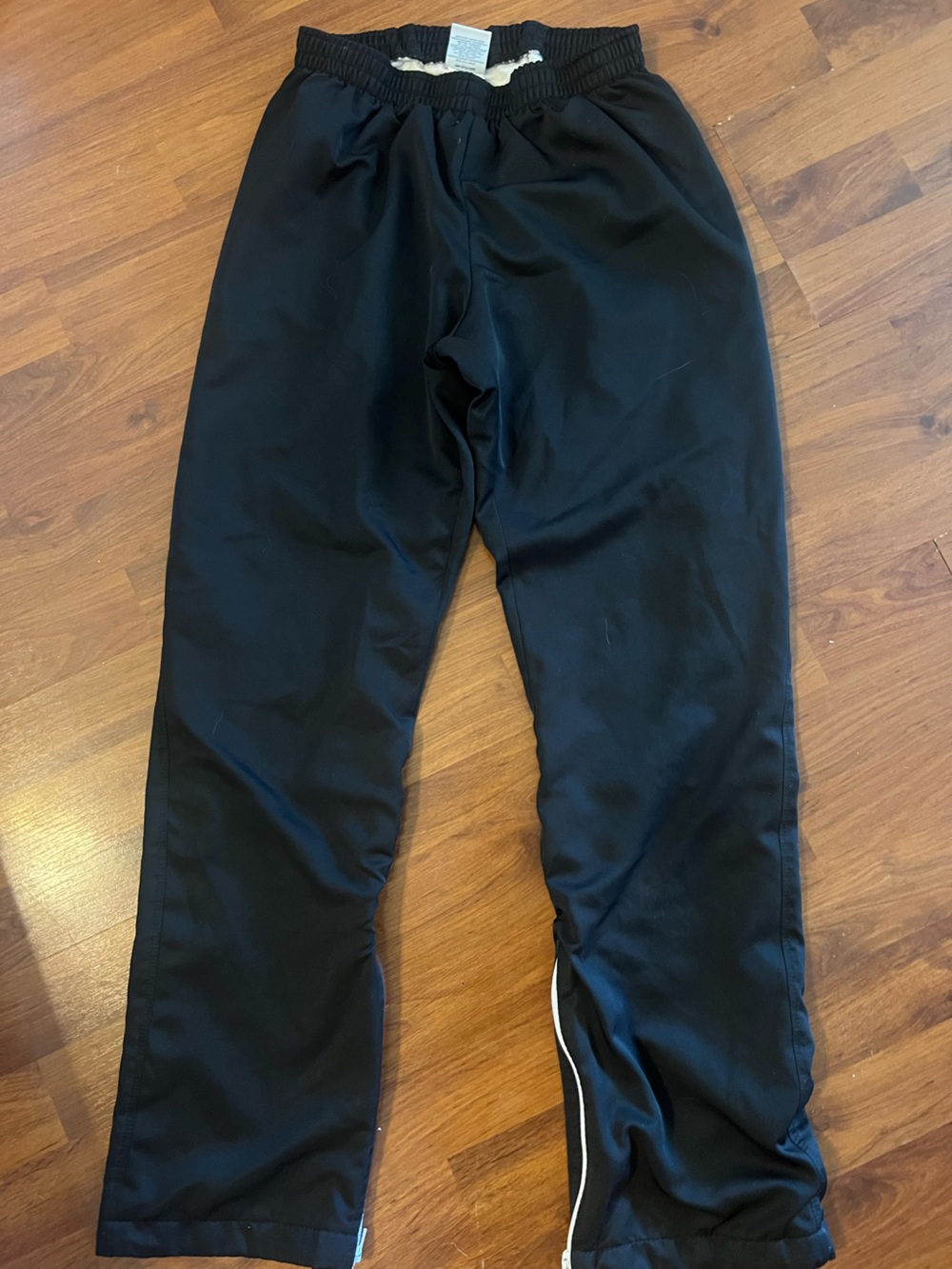 Varsity Black Track Pants with Side Stripe